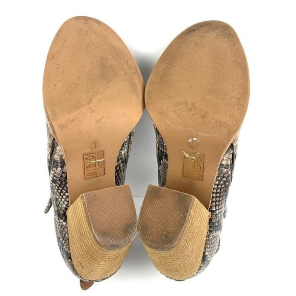 Jeffrey Campbell Rosalee Ankle Boot 7 Snake Skin Leather Python Slip On Bootie - Picture 8 of 10